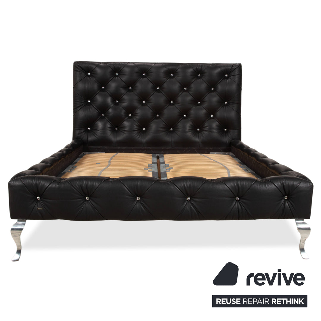 Bretz Marilyn Leder Bett Schwarz Schlafzimmer