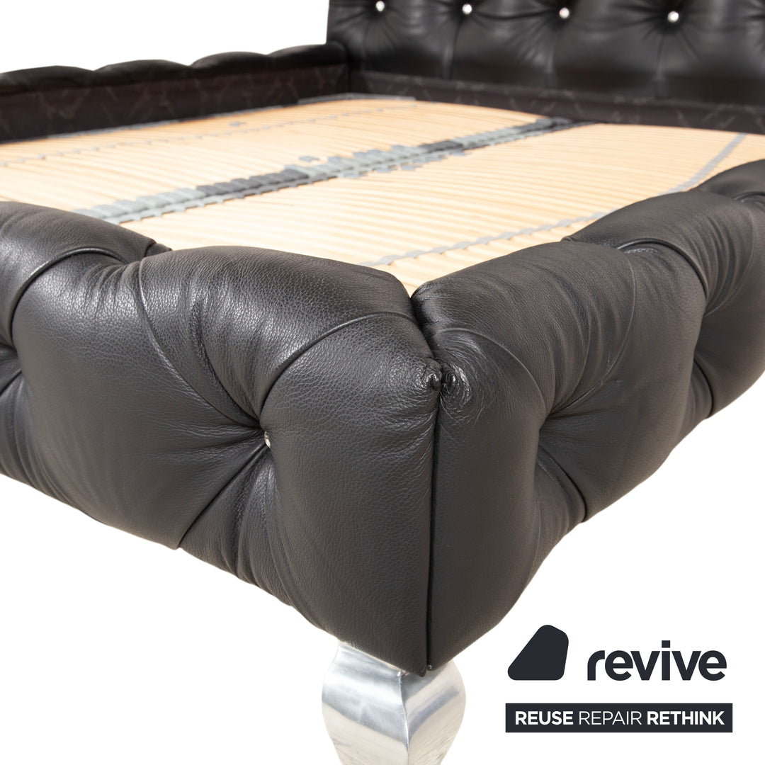 Bretz Marilyn Leder Bett Schwarz Schlafzimmer