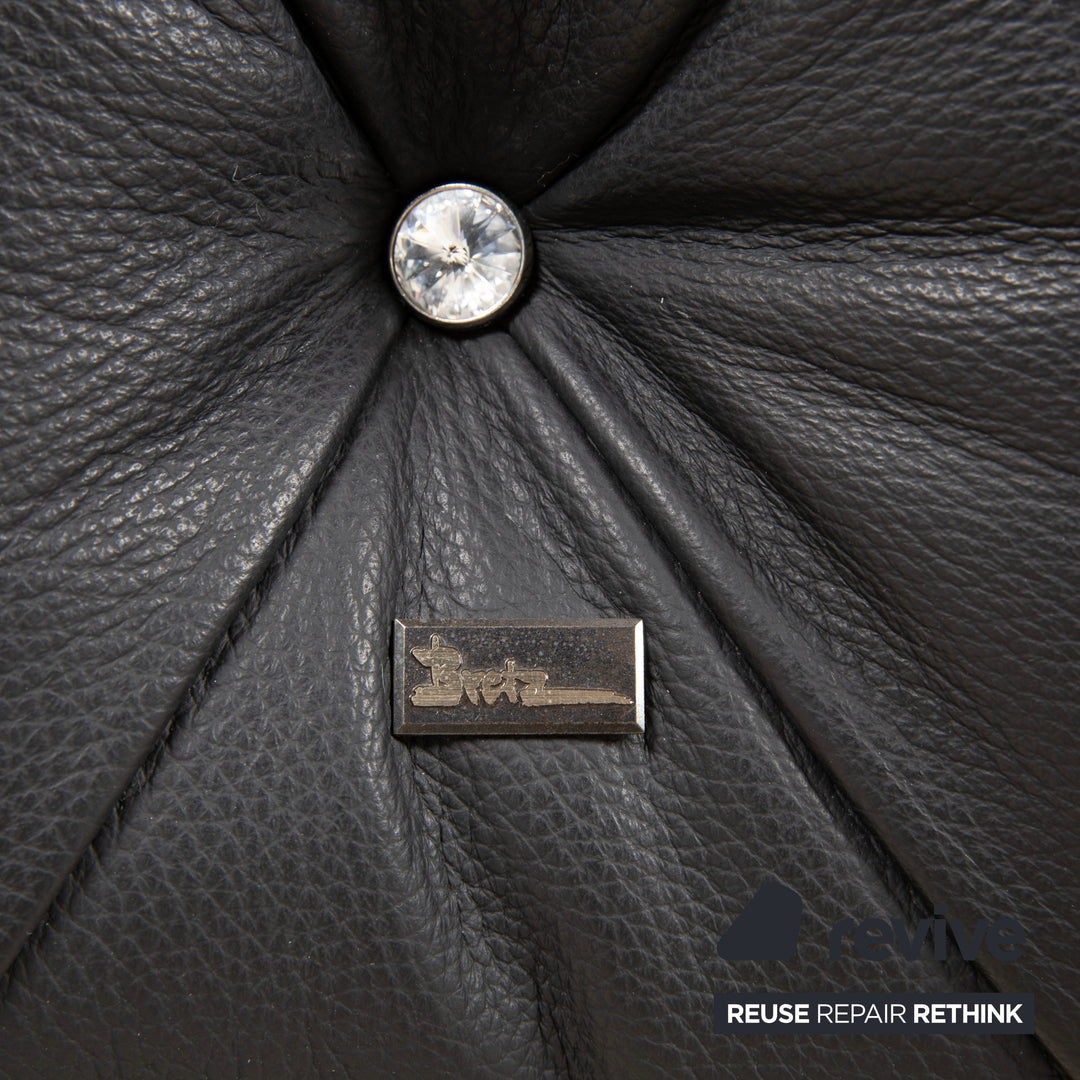 Bretz Marilyn Leder Bett Schwarz Schlafzimmer