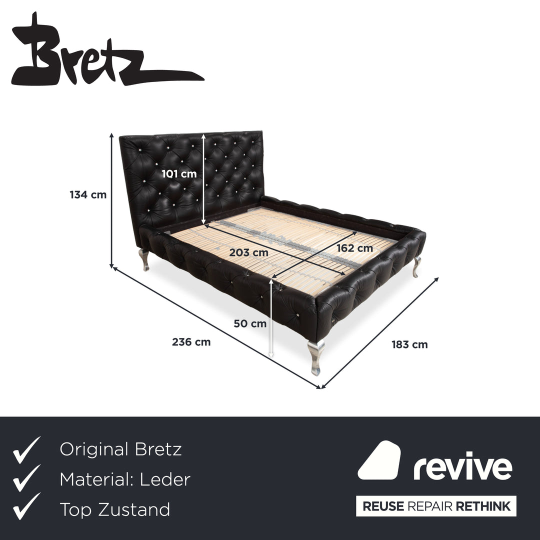 Bretz Marilyn Leder Bett Schwarz Schlafzimmer