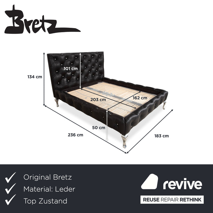 Bretz Marilyn Leder Bett Schwarz Schlafzimmer