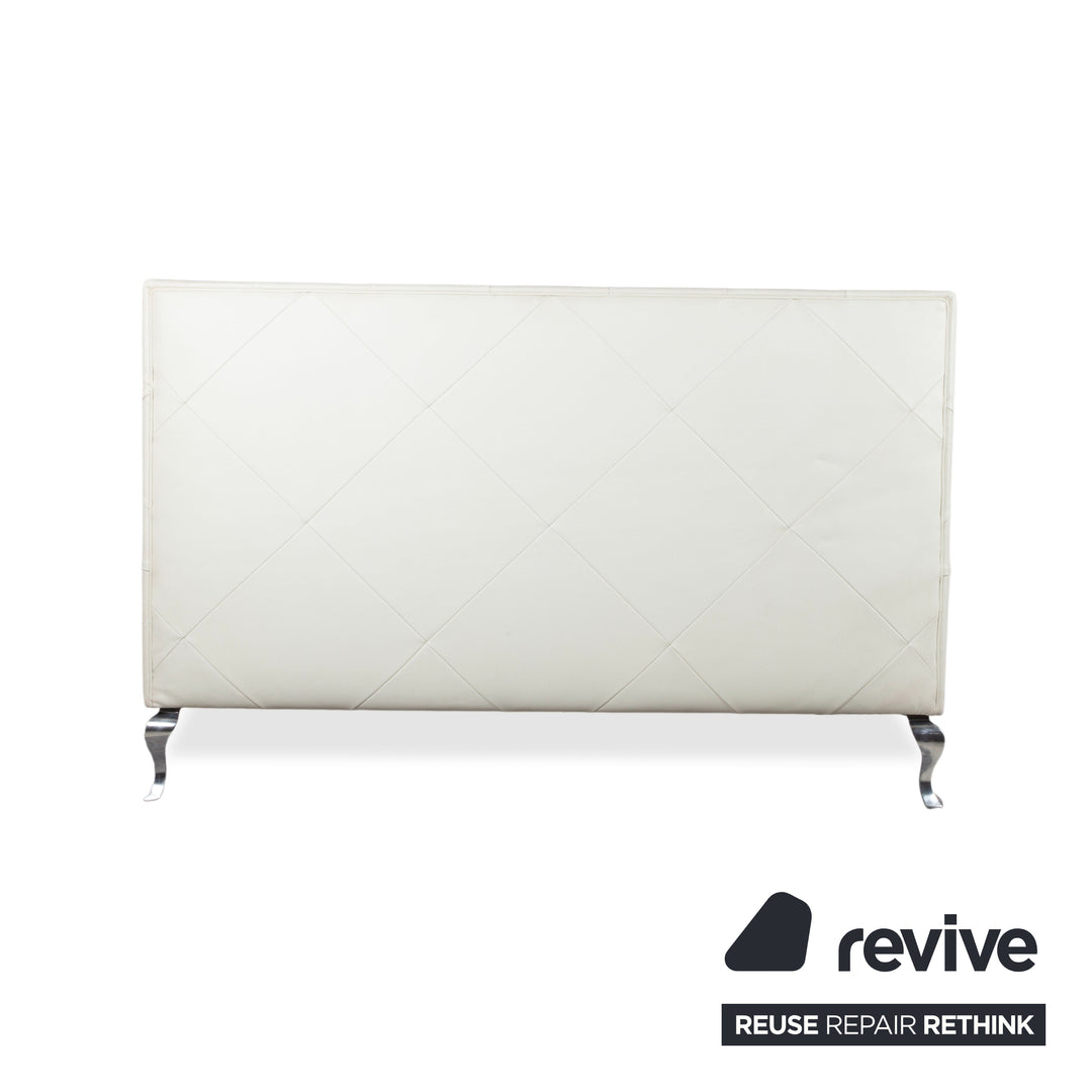Bretz Marilyn Leder Bett Weiß Creme