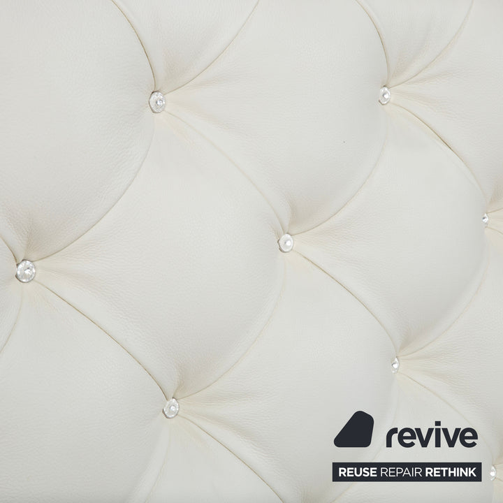 Bretz Marilyn Leder Bett Weiß Creme