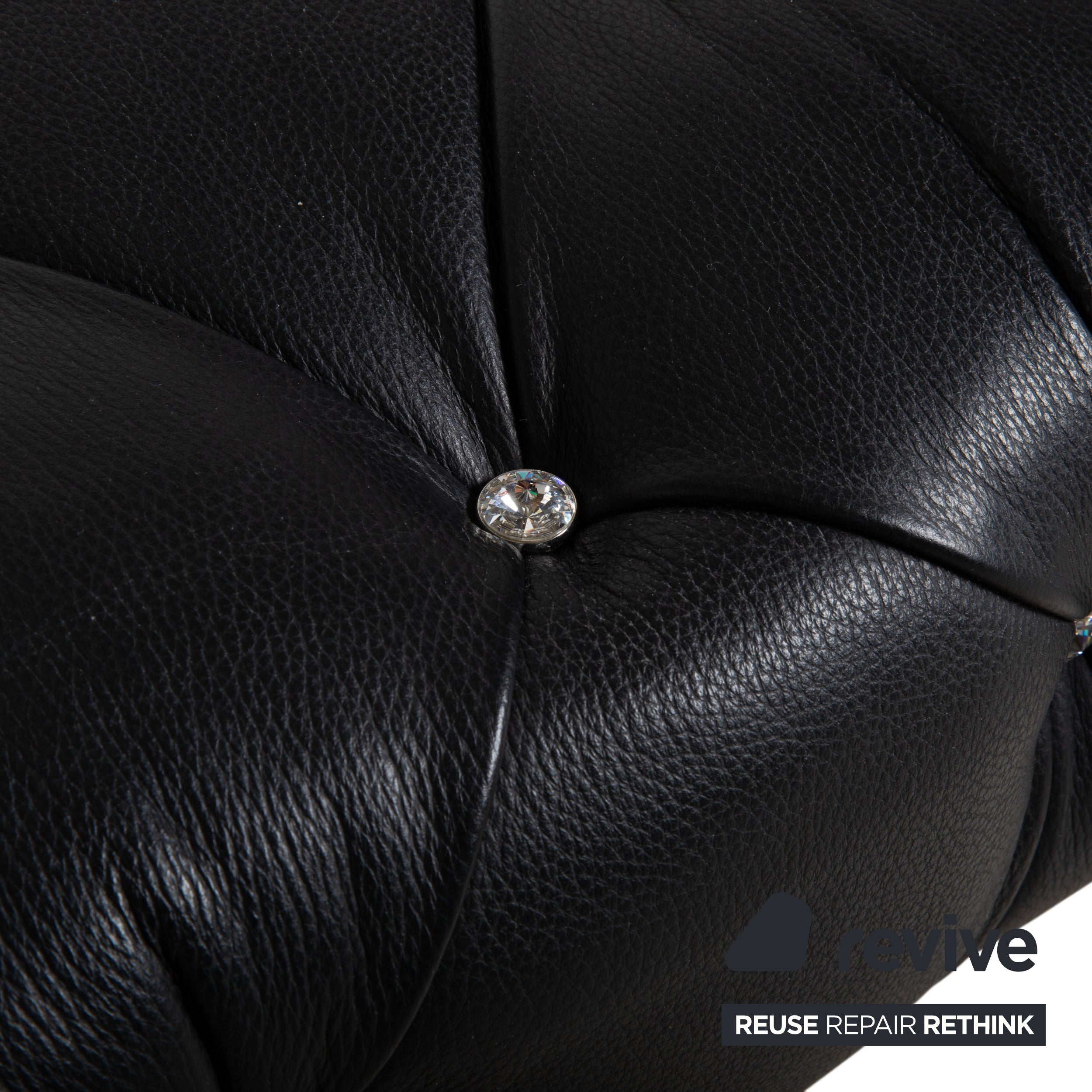 Bretz Marilyn Leder Hocker Schwarz