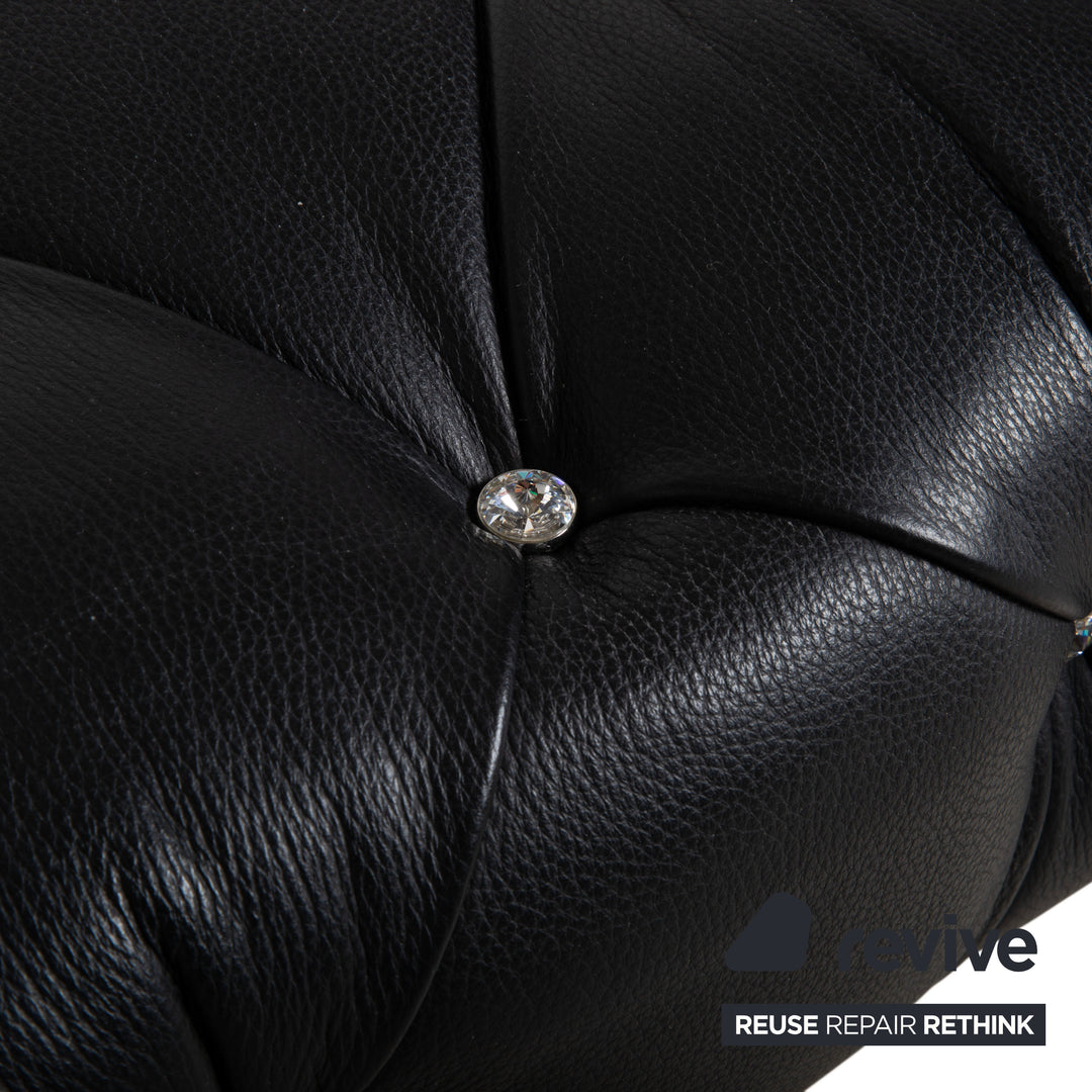 Bretz Marilyn Leder Hocker Schwarz