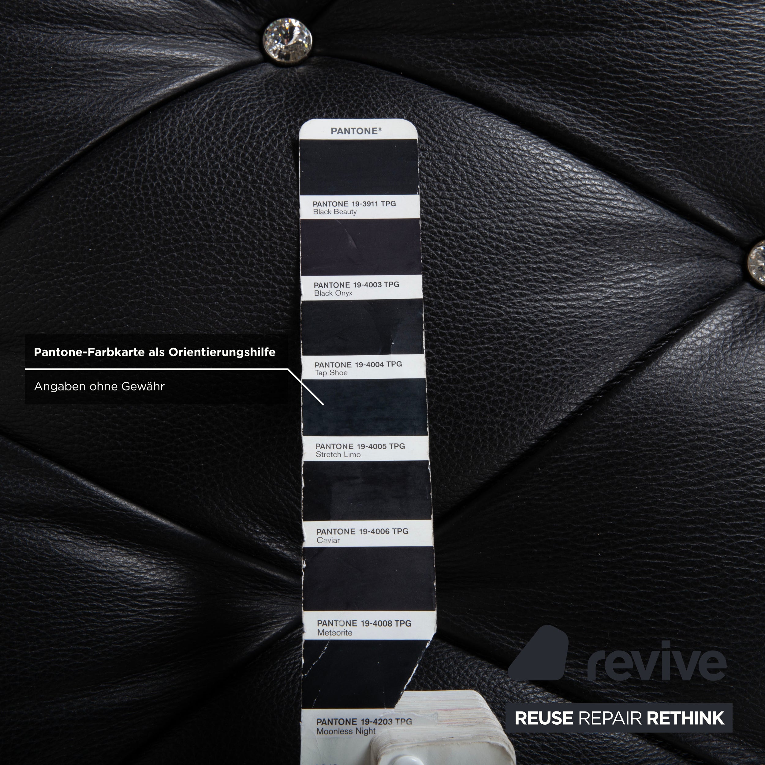 Bretz Marilyn Leder Hocker Schwarz