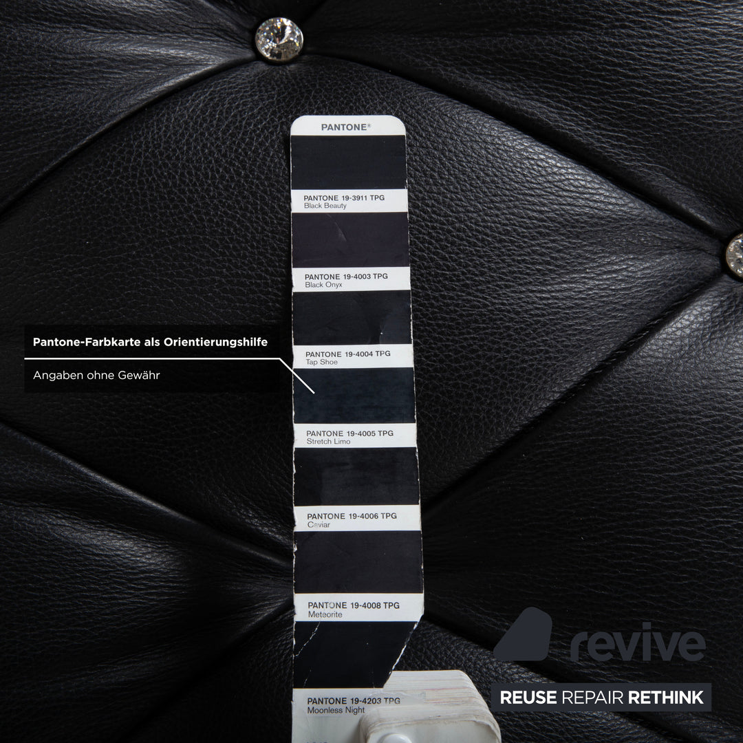 Tabouret en cuir noir Bretz Marilyn