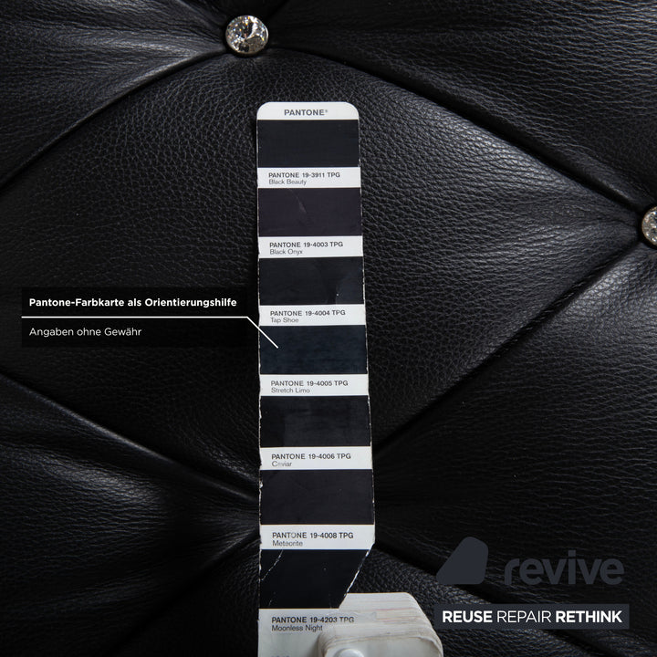 Tabouret en cuir noir Bretz Marilyn