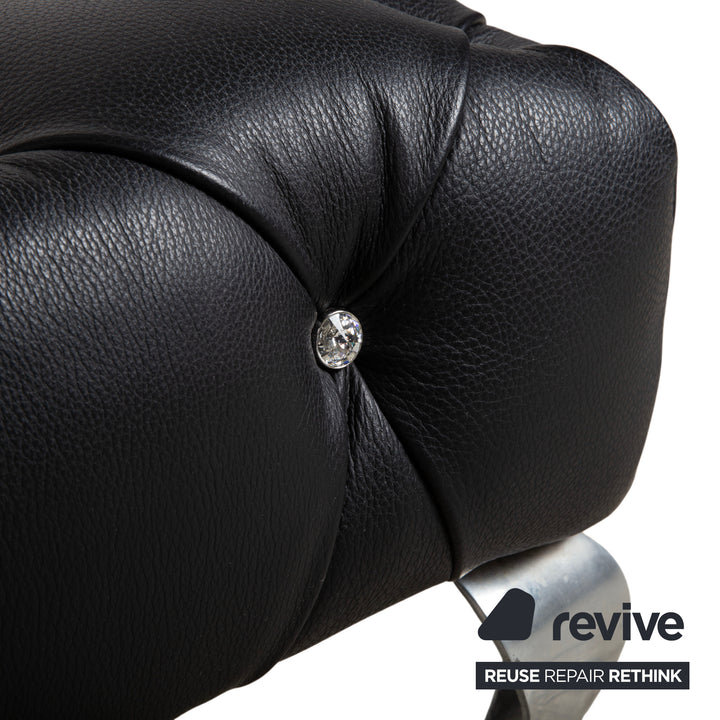 Tabouret en cuir noir Bretz Marilyn