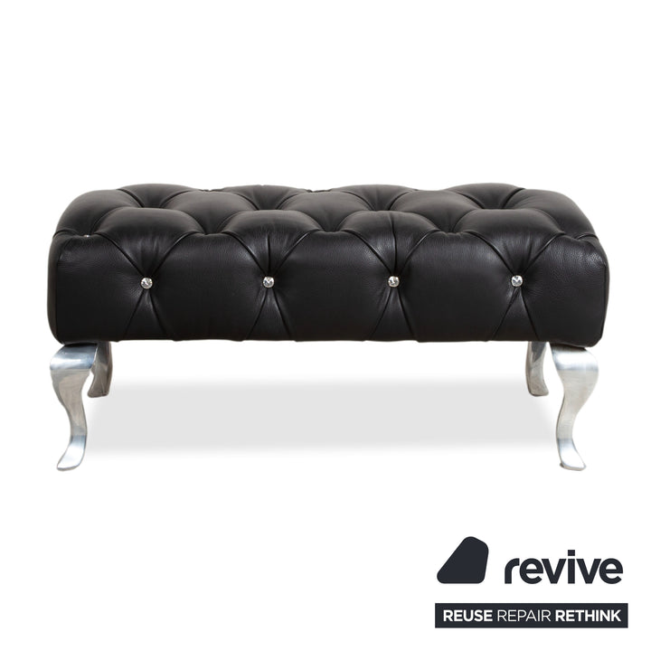 Bretz Marilyn Leder Hocker Schwarz