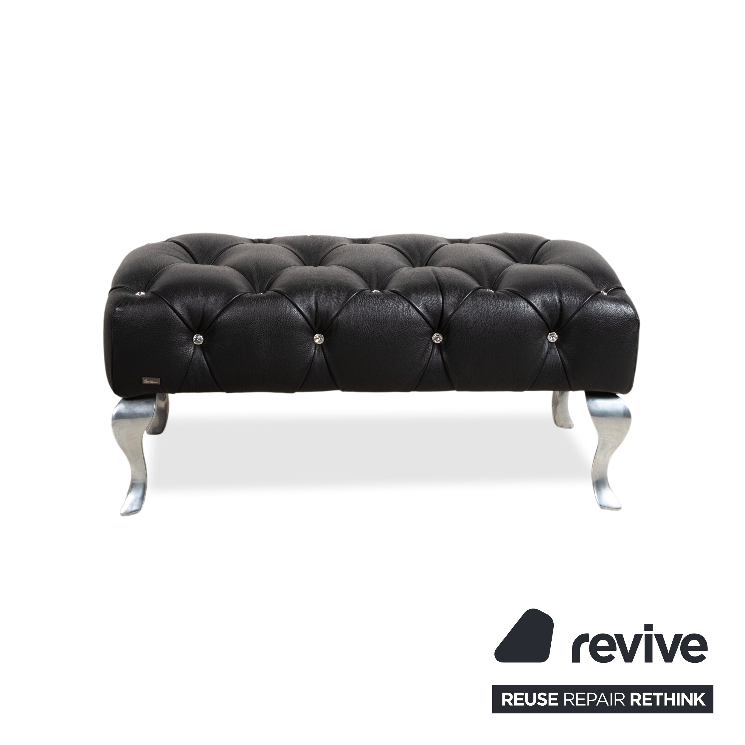 Bretz Marilyn Leder Hocker Schwarz