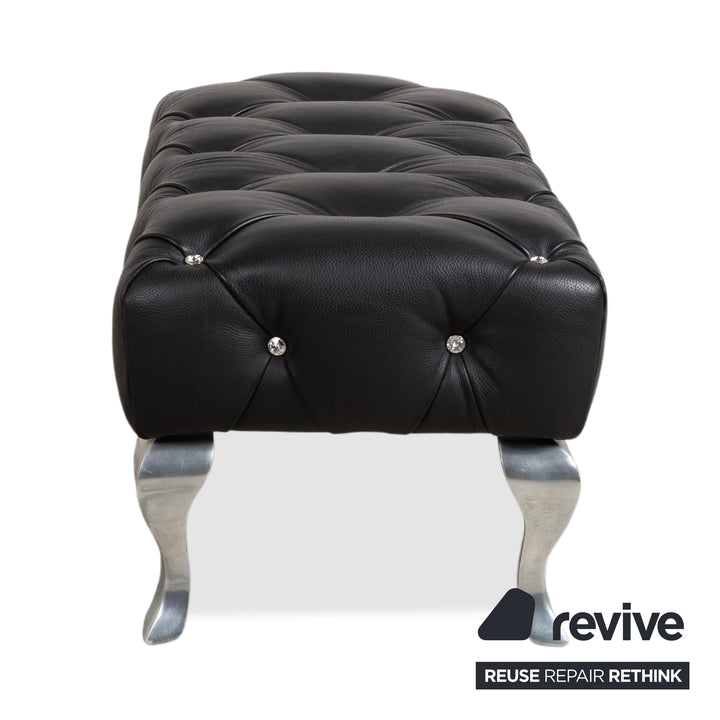 Bretz Marilyn Leather Stool Black