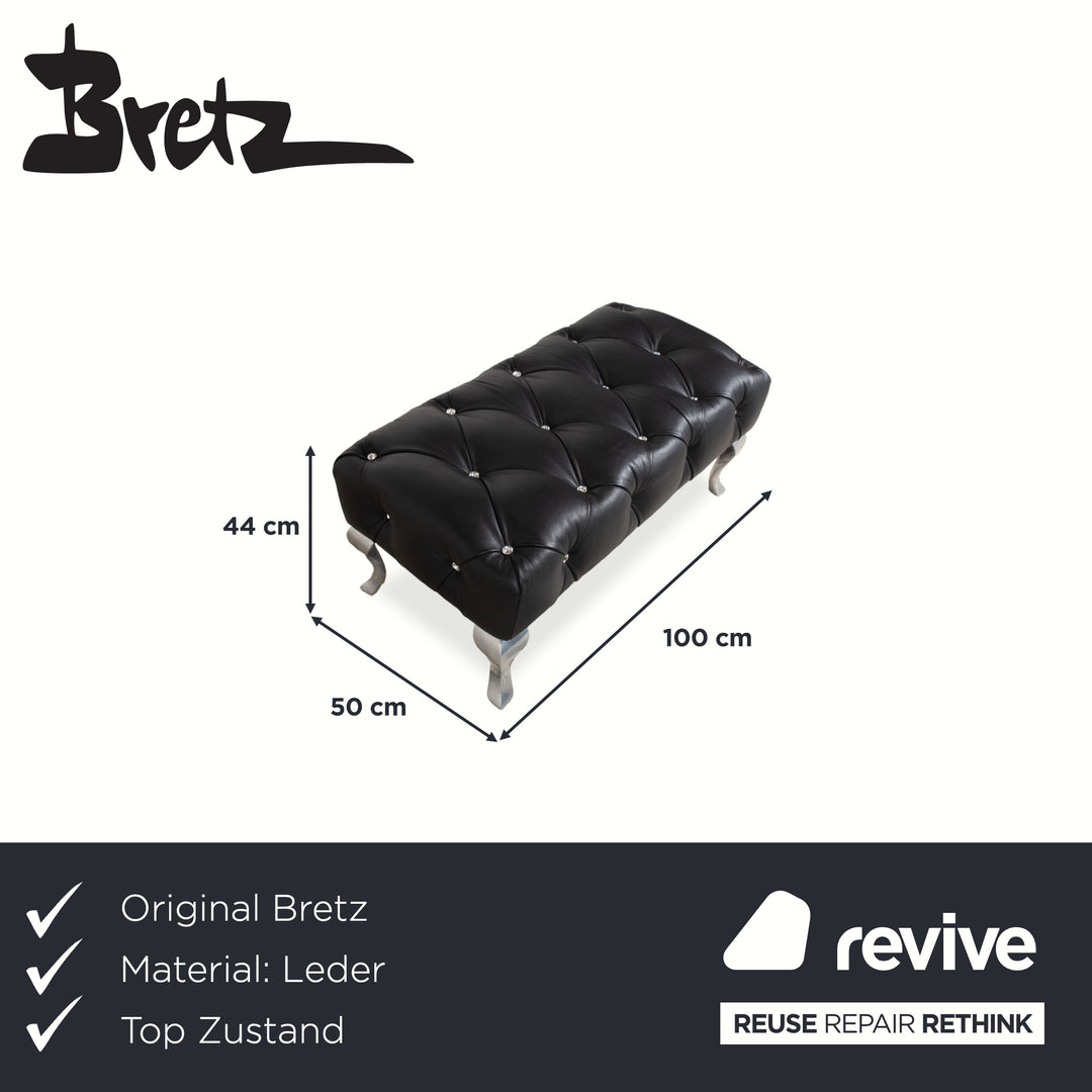 Tabouret en cuir noir Bretz Marilyn