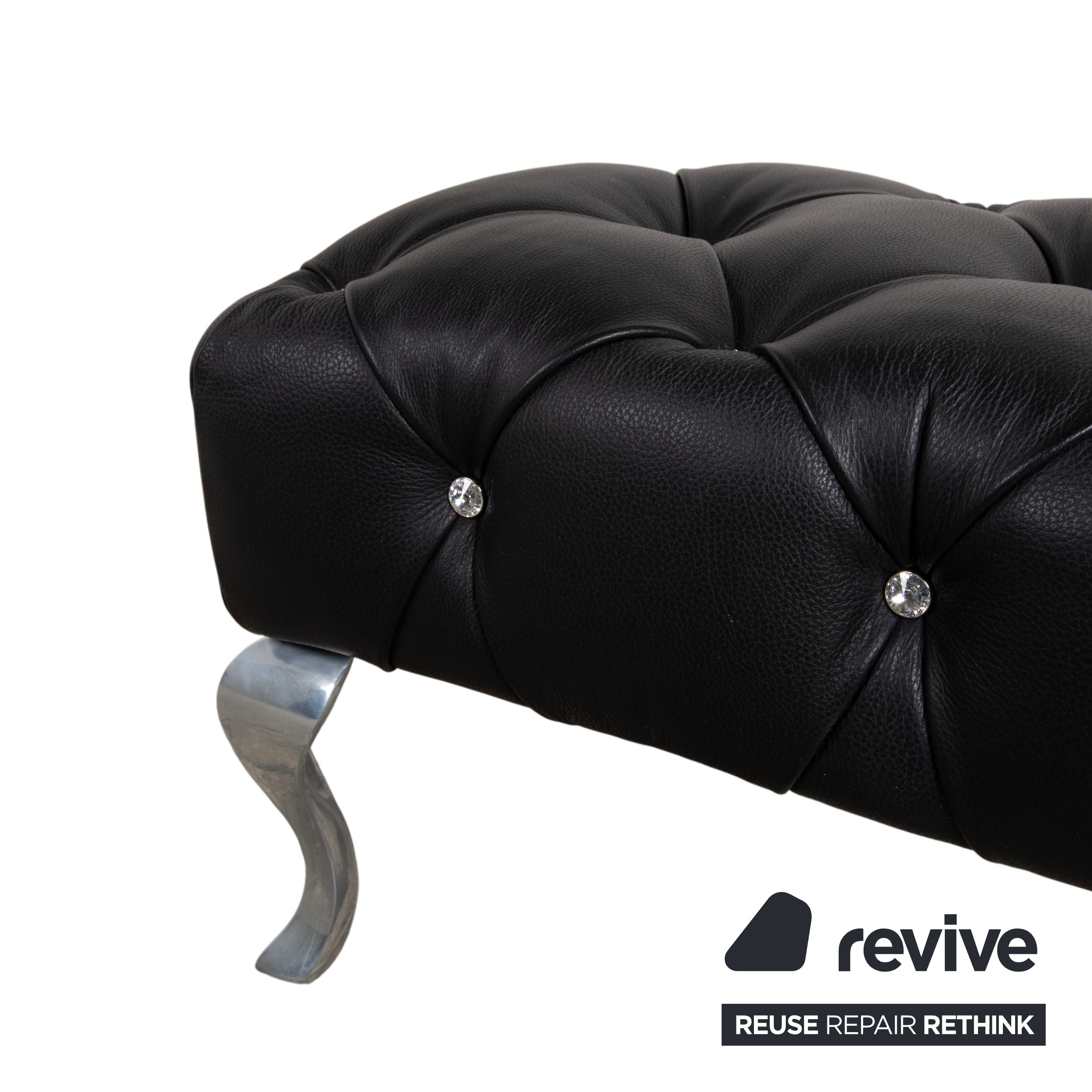 Bretz Marilyn Leder Hocker Schwarz