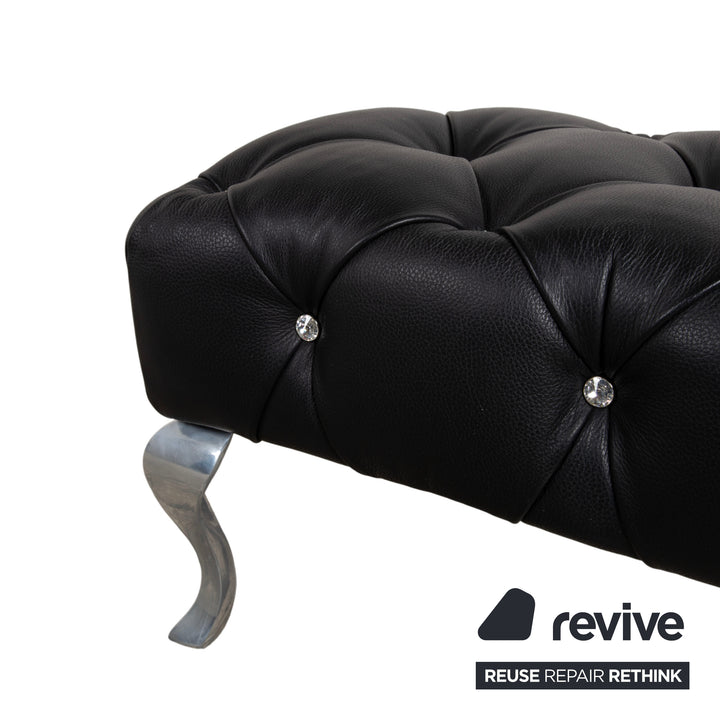 Bretz Marilyn Leder Hocker Schwarz