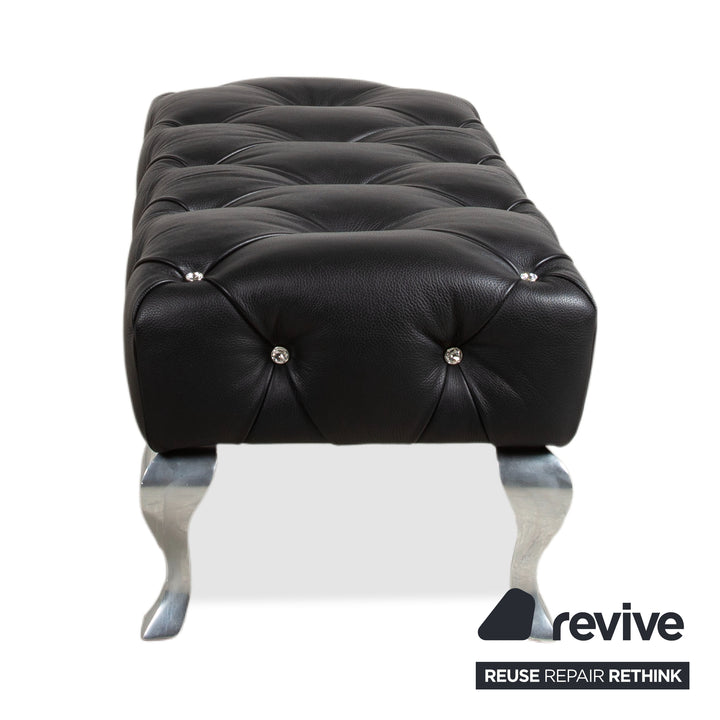 Tabouret en cuir noir Bretz Marilyn
