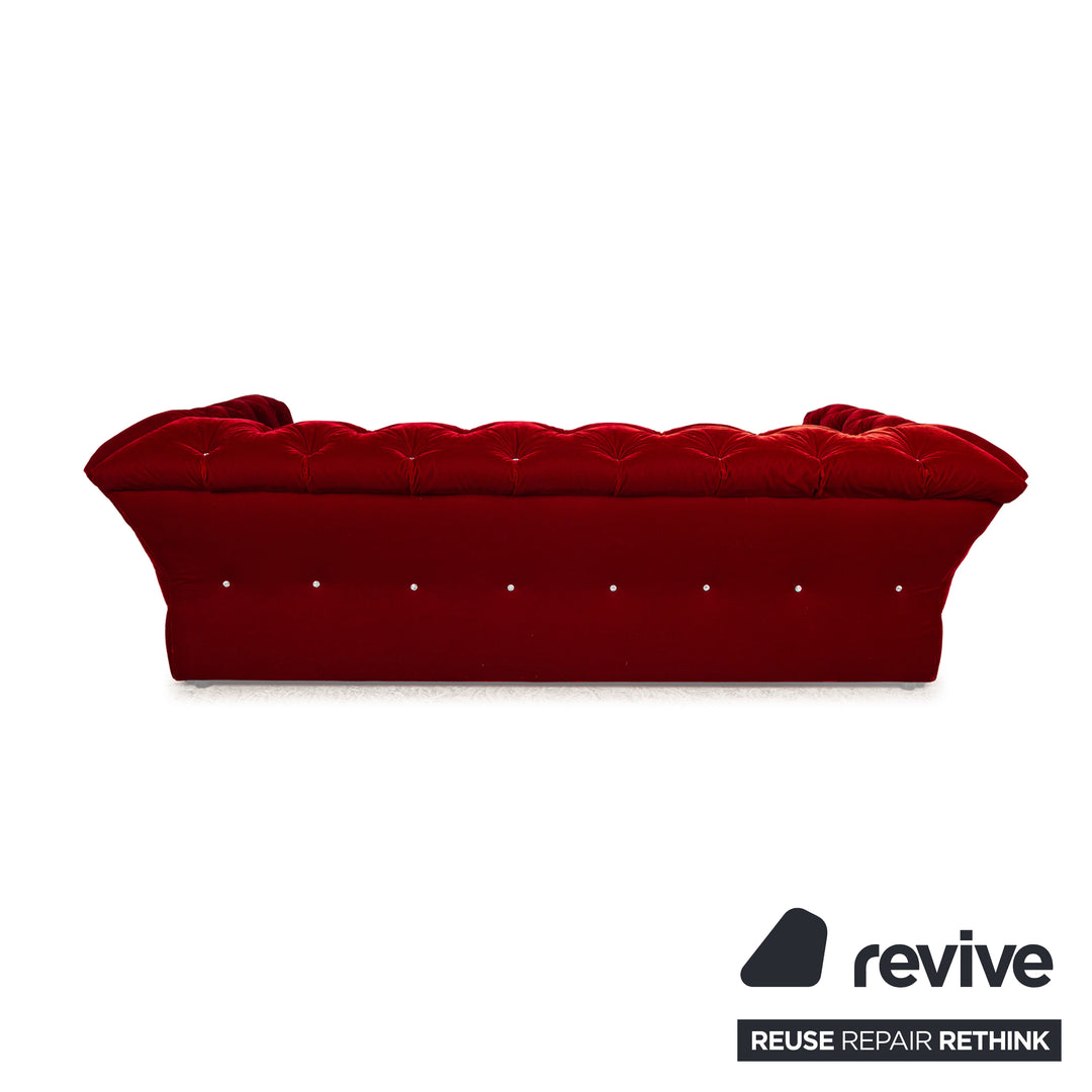 Bretz Marilyn Fabric Four Seater Red Sofa Couch