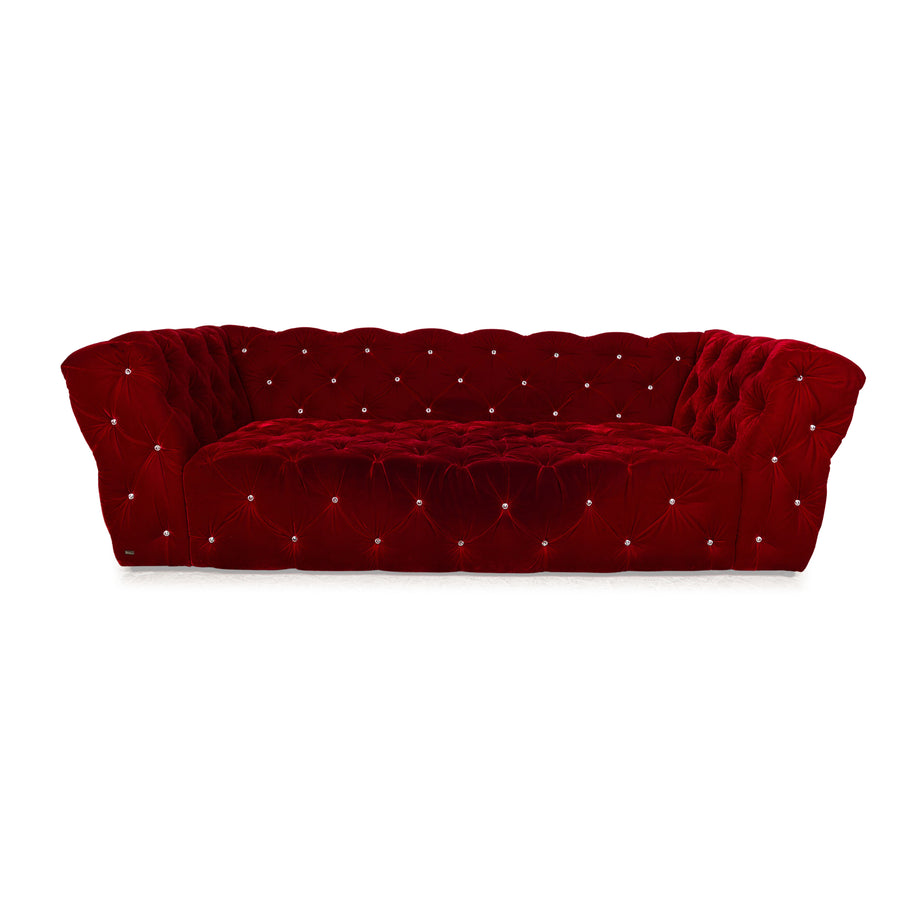 Bretz Marilyn Fabric Four Seater Red Sofa Couch