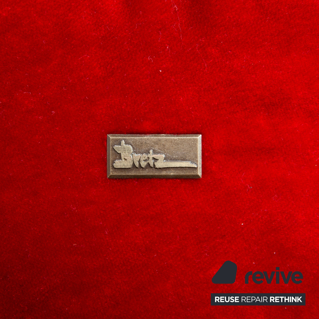 Sofá de cuatro plazas Bretz Marilyn de terciopelo rojo con cristales Swarovski