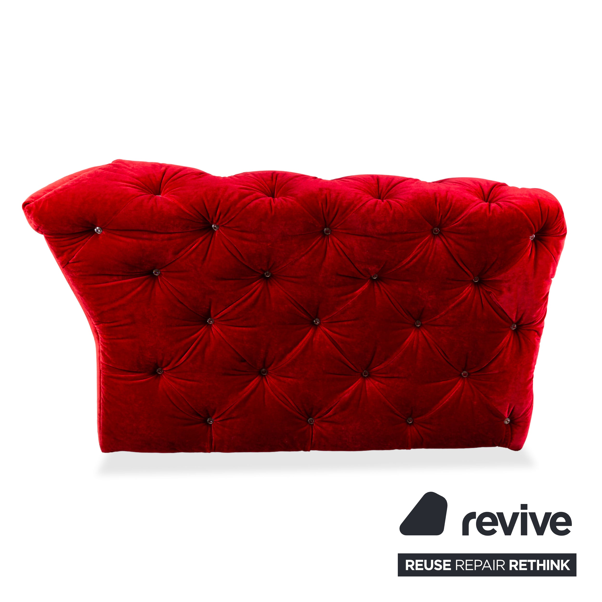 Bretz Marilyn Viersitzer Sofa Rot Samt Couch mit Swarovski Steinen