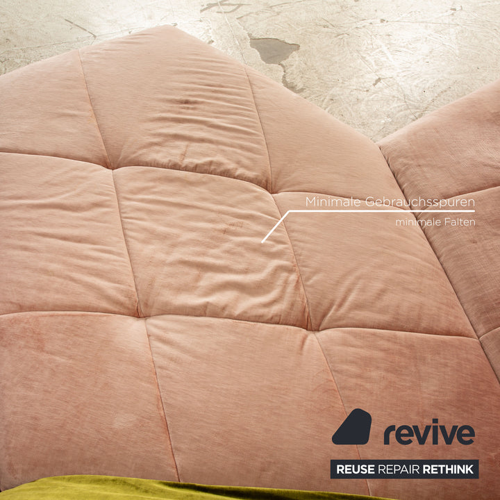 Bretz Matilda Fabric Corner Sofa Pink Rosé Green Sofa Couch