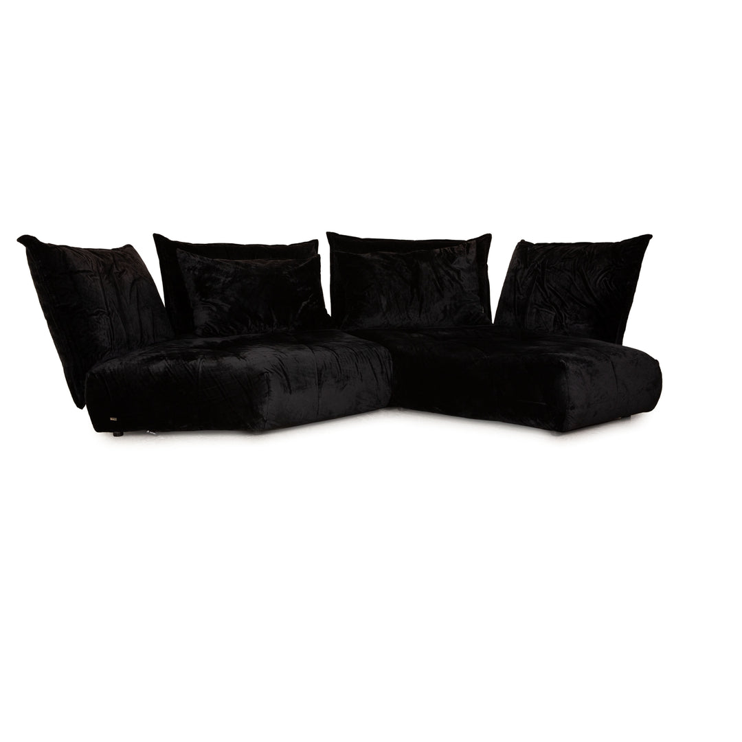 Bretz Matilda Fabric Corner Sofa Black Sofa Couch