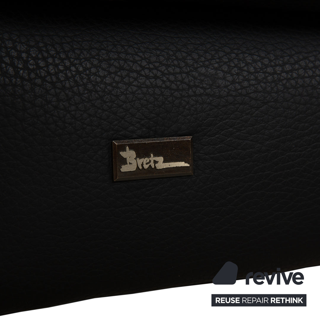 Bretz Monster Leder Dreisitzer Schwarz manuelle Funktion Sofa Couch Schlafsofa