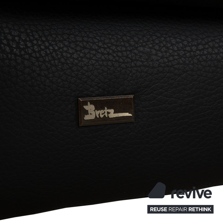 Bretz Monster Leder Dreisitzer Schwarz manuelle Funktion Sofa Couch Schlafsofa