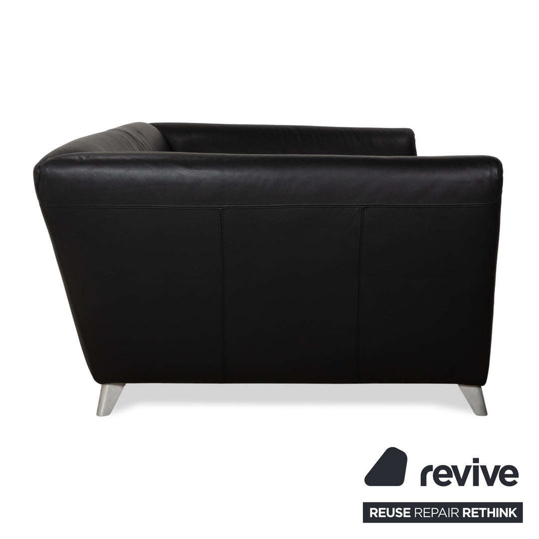 Bretz Monster Leder Dreisitzer Schwarz manuelle Funktion Sofa Couch Schlafsofa