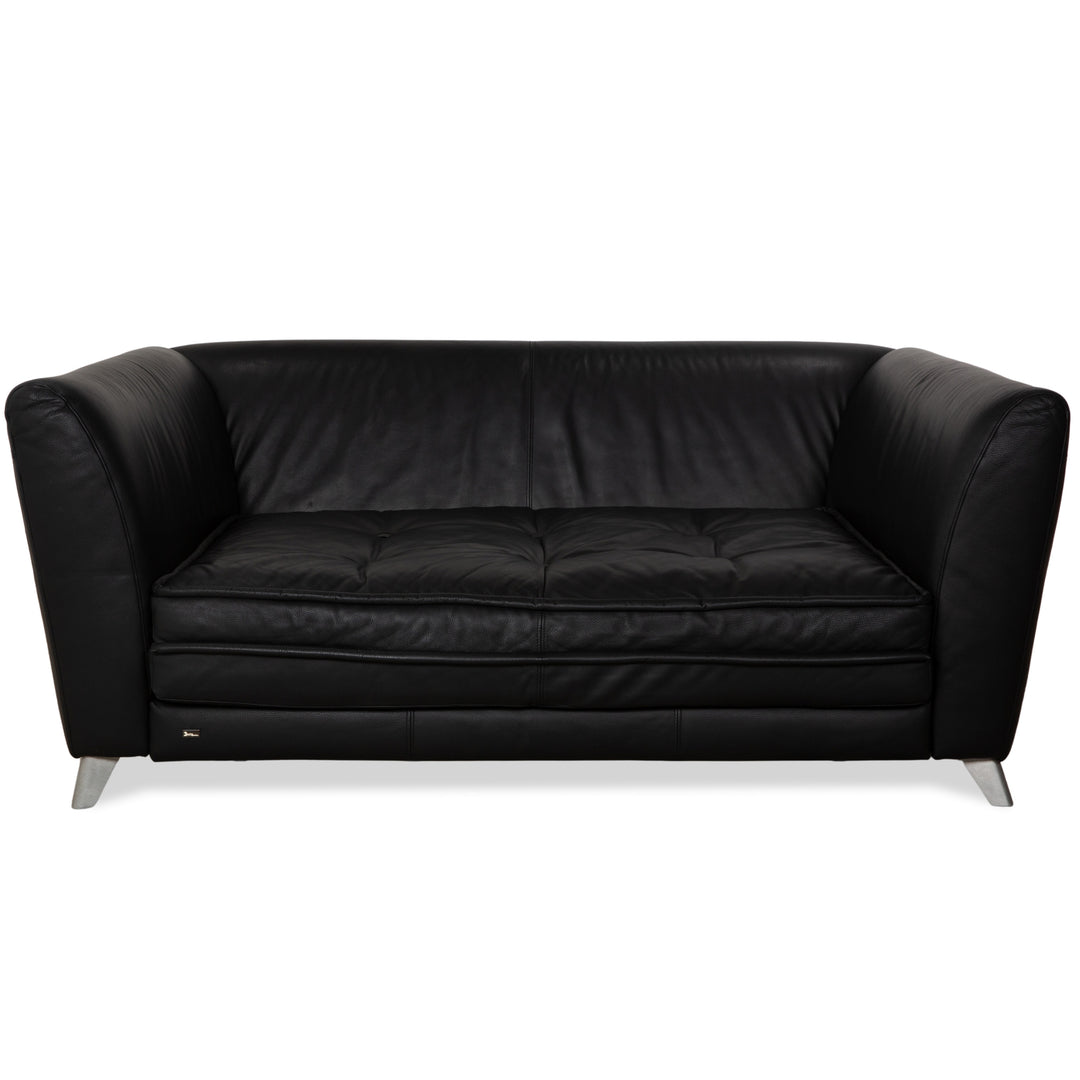 Bretz Monster Leder Dreisitzer Schwarz manuelle Funktion Sofa Couch Schlafsofa