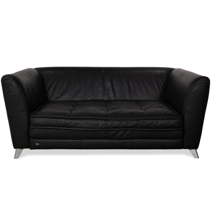 Bretz Monster Leder Dreisitzer Schwarz manuelle Funktion Sofa Couch Schlafsofa
