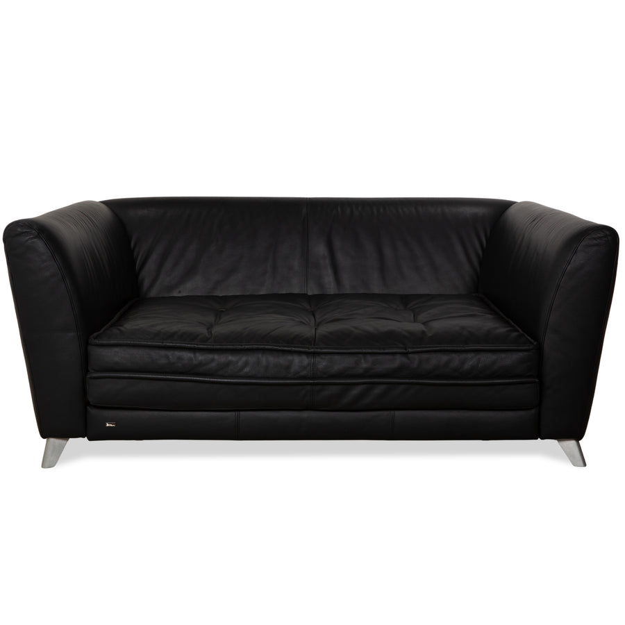 Bretz Monster Leder Dreisitzer Schwarz manuelle Funktion Sofa Couch Schlafsofa