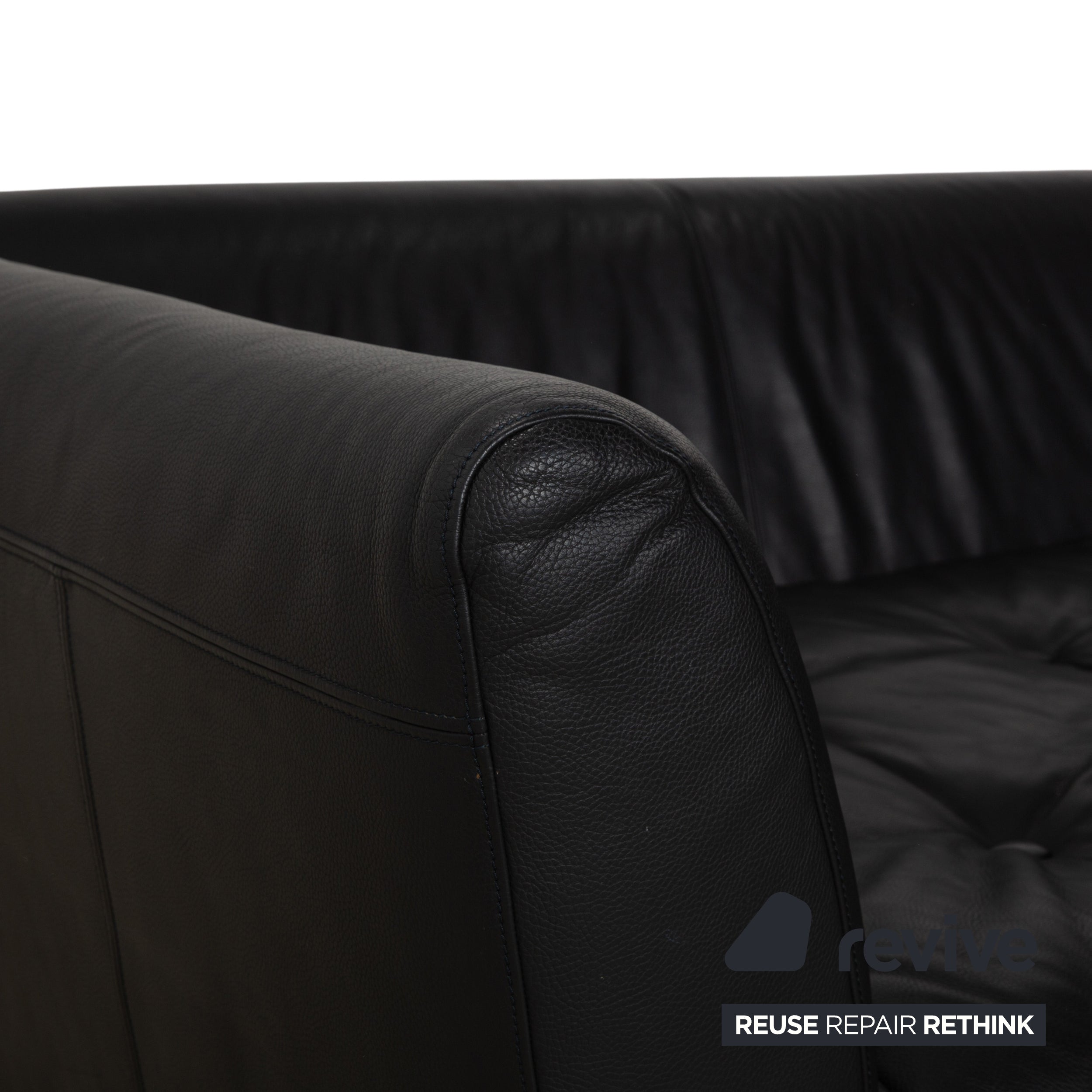 Bretz Monster Leder Dreisitzer Schwarz manuelle Funktion Sofa Couch Schlafsofa