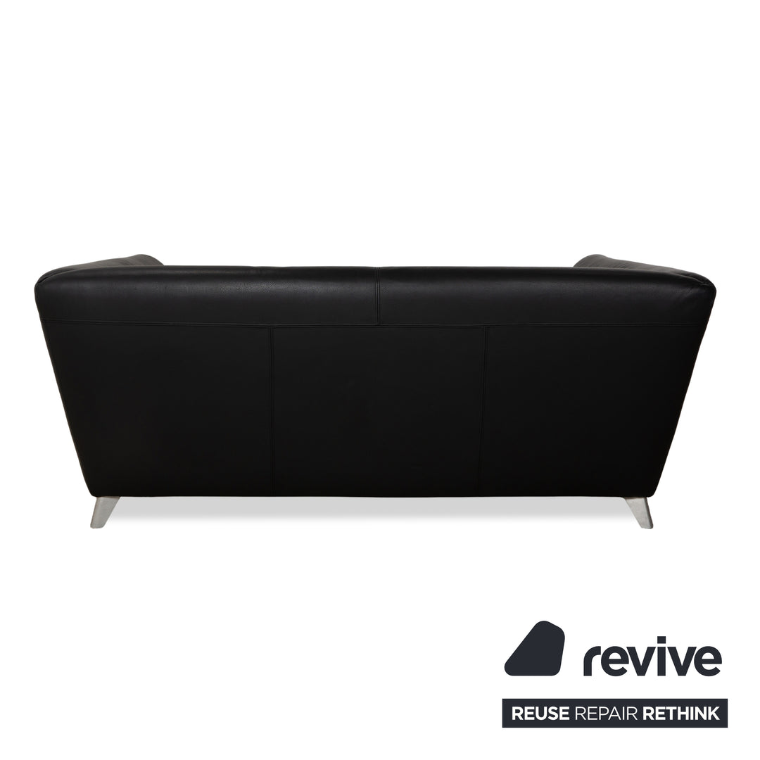 Bretz Monster Leder Dreisitzer Schwarz manuelle Funktion Sofa Couch Schlafsofa