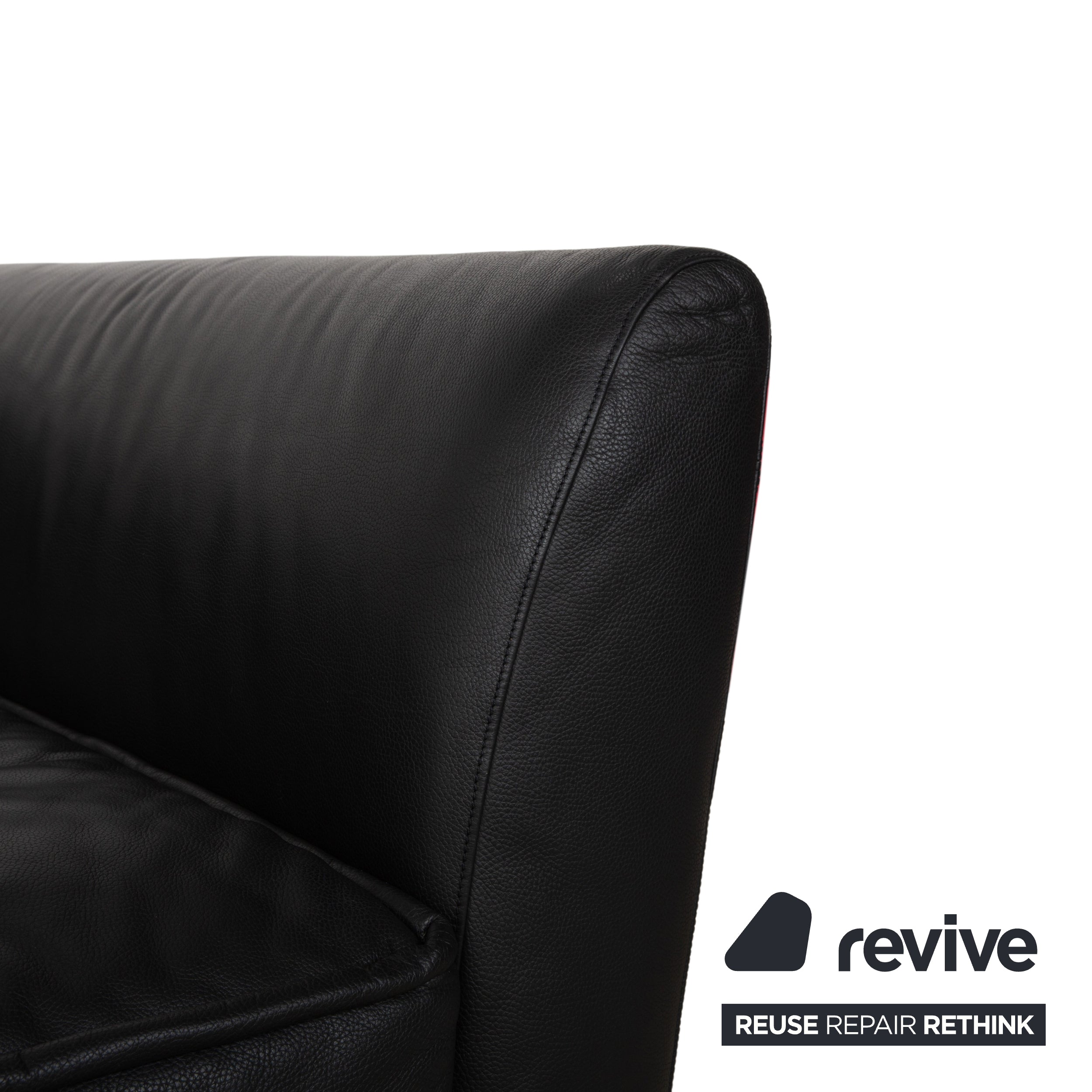 Bretz Monster Leder Dreisitzer Schwarz manuelle Funktion Sofa Couch Schlafsofa