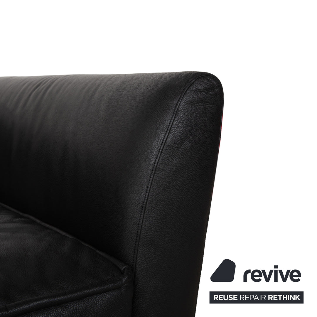 Bretz Monster Leder Dreisitzer Schwarz manuelle Funktion Sofa Couch Schlafsofa