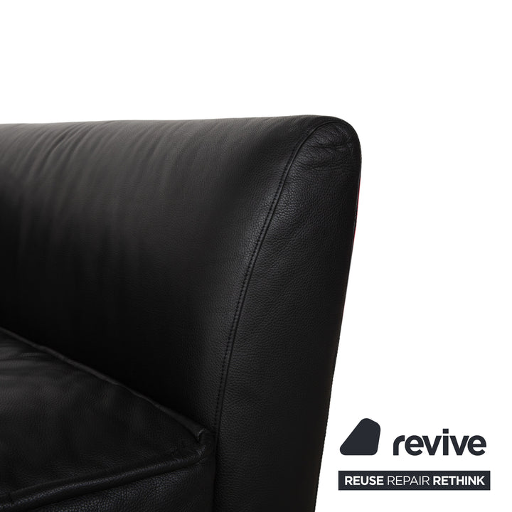 Bretz Monster Leder Dreisitzer Schwarz manuelle Funktion Sofa Couch Schlafsofa