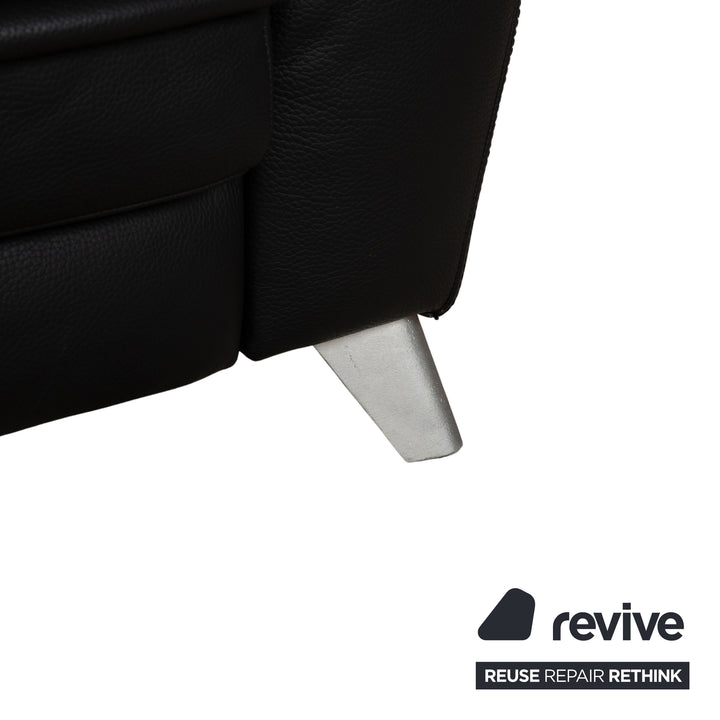 Bretz Monster Leder Dreisitzer Schwarz manuelle Funktion Sofa Couch Schlafsofa
