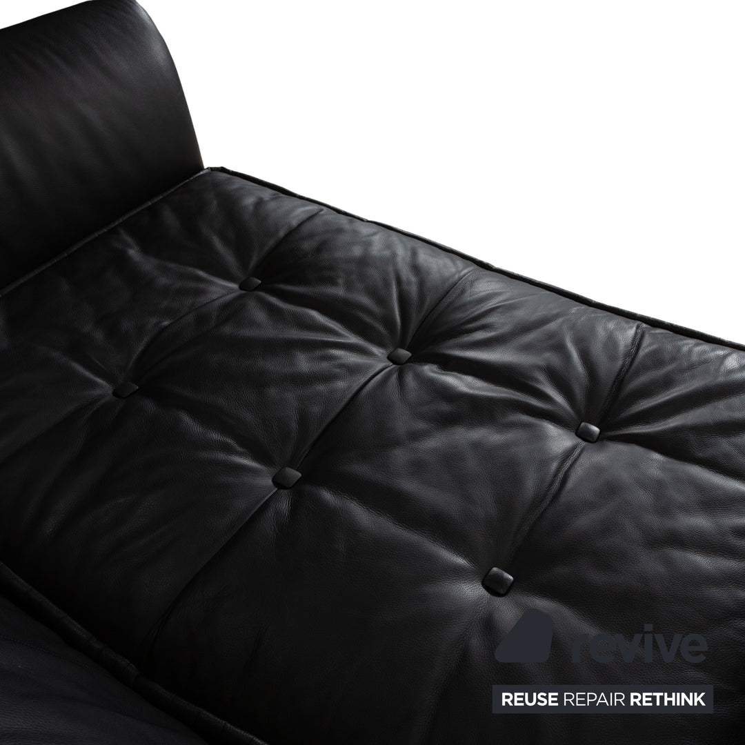 Bretz Monster Leder Dreisitzer Schwarz manuelle Funktion Sofa Couch Schlafsofa