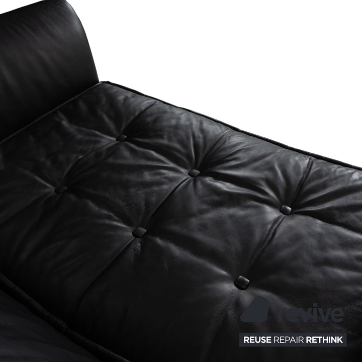Bretz Monster Leder Dreisitzer Schwarz manuelle Funktion Sofa Couch Schlafsofa