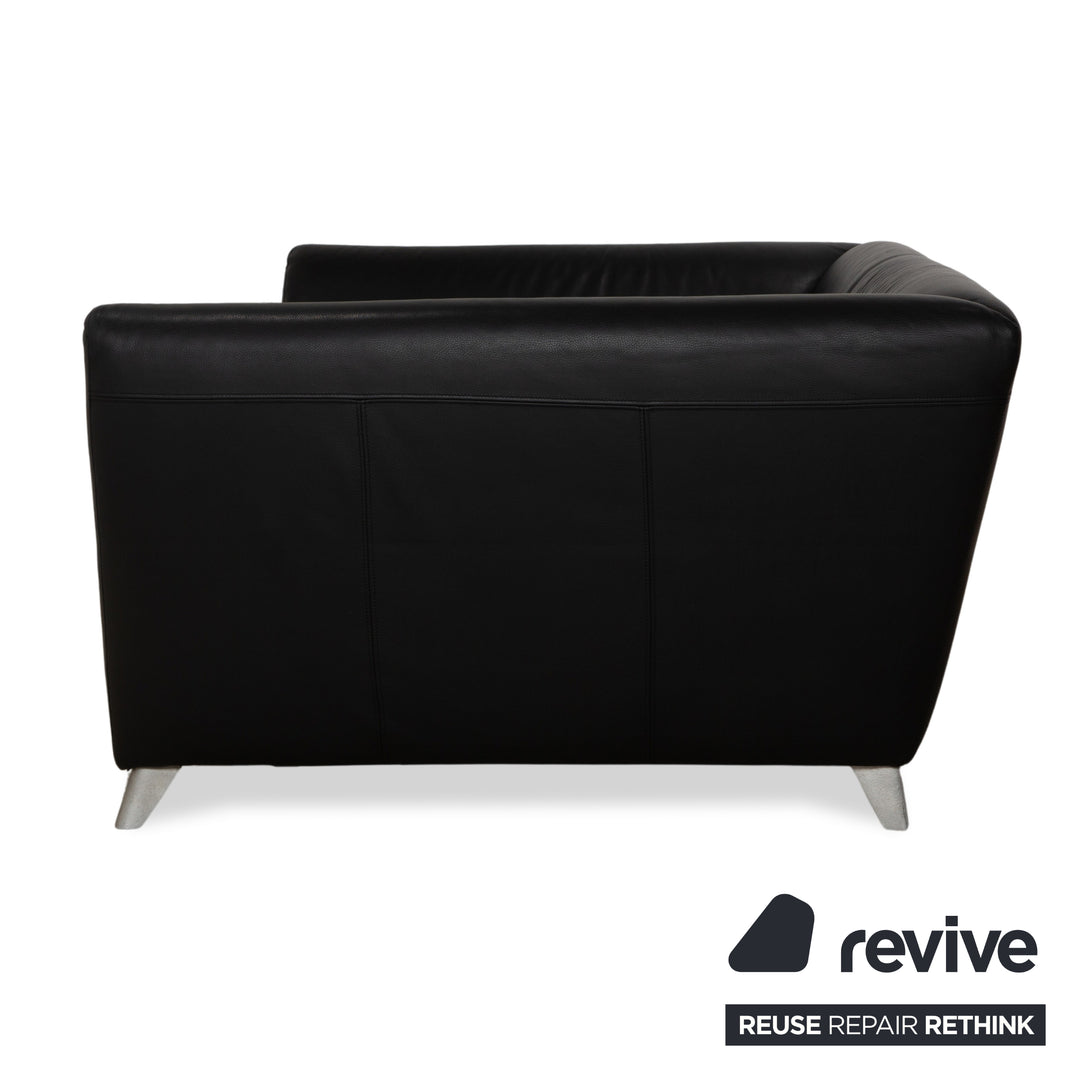 Bretz Monster Leder Dreisitzer Schwarz manuelle Funktion Sofa Couch Schlafsofa