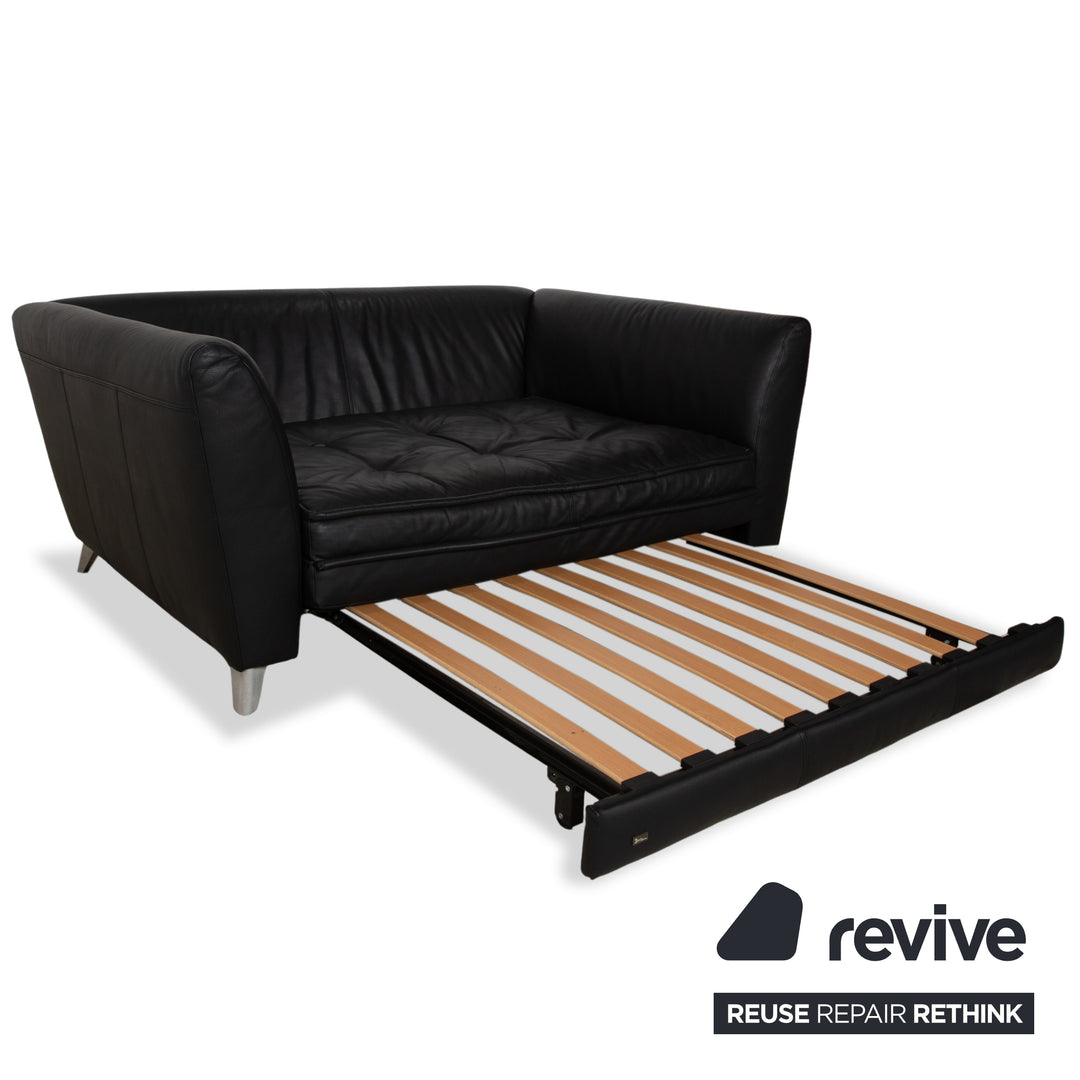 Bretz Monster Leder Dreisitzer Schwarz manuelle Funktion Sofa Couch Schlafsofa