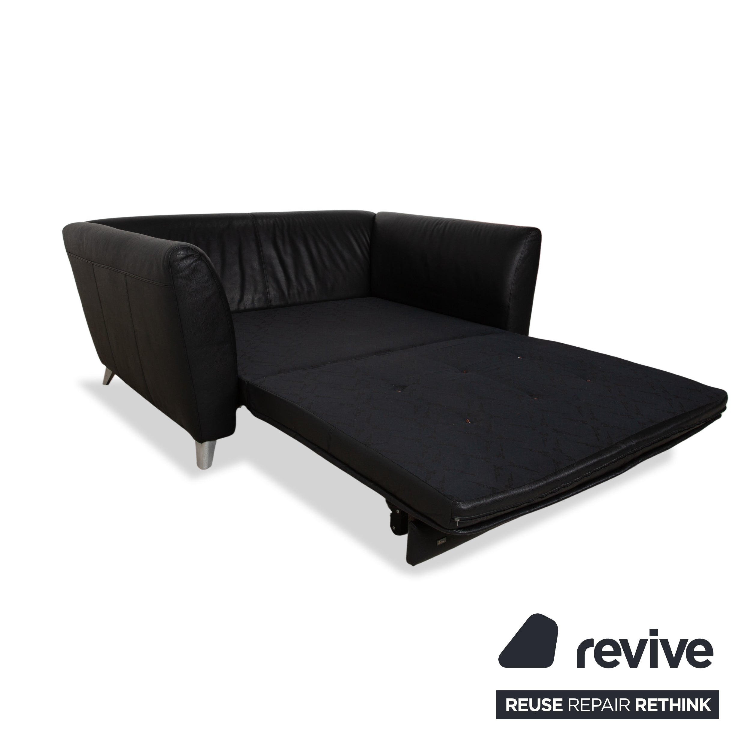 Bretz Monster Leder Dreisitzer Schwarz manuelle Funktion Sofa Couch Schlafsofa