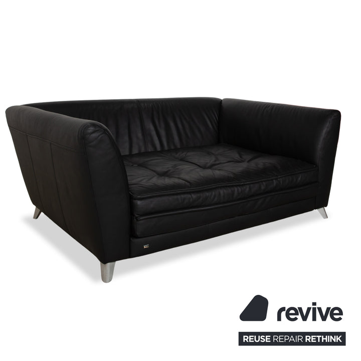 Bretz Monster Leder Dreisitzer Schwarz manuelle Funktion Sofa Couch Schlafsofa