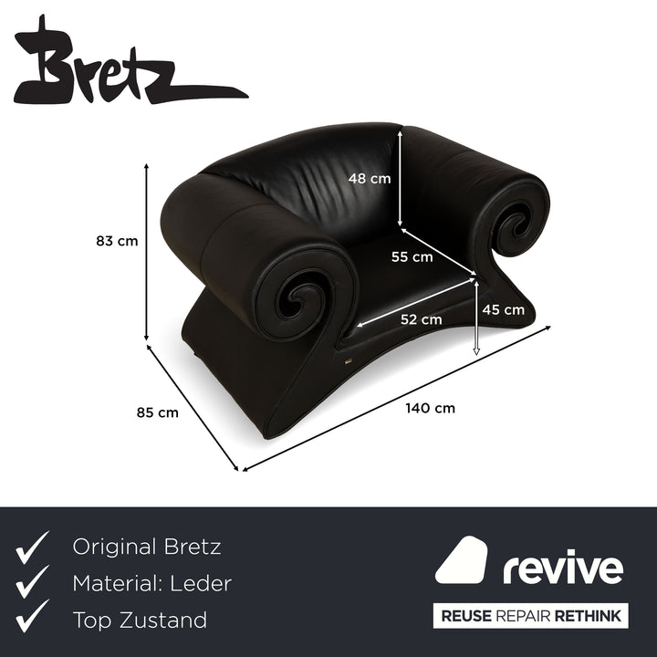 Bretz Monster Leder Sessel Schwarz