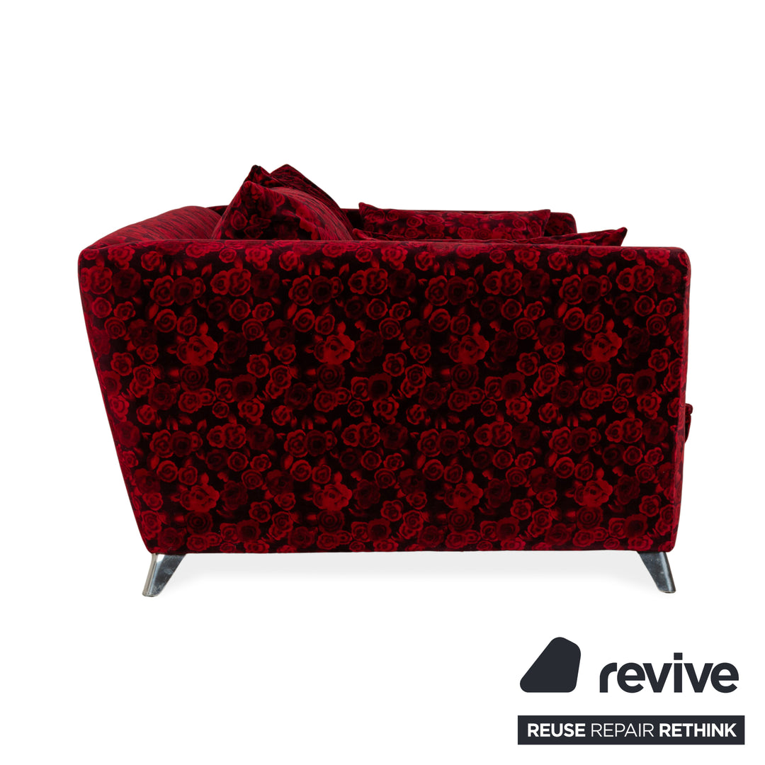 Bretz Monster Stoff Zweisitzer Rot Muster Schlafsofa
