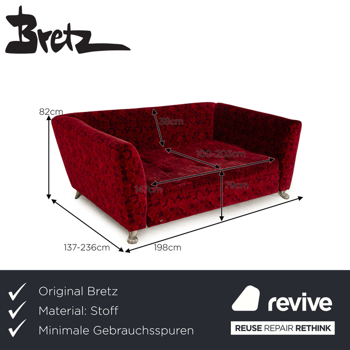 Canapé-lit 2 places Bretz Monster en tissu rouge