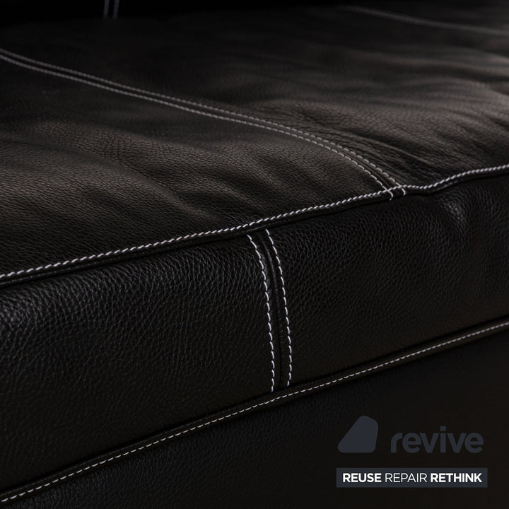 Bretz Moon Leder Dreisitzer Schwarz Sofa Couch