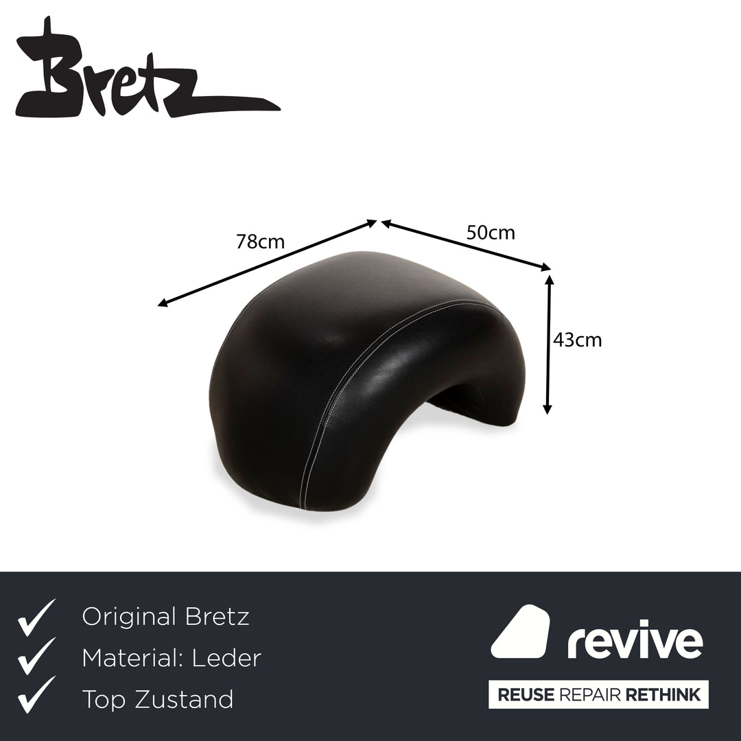 Bretz Moon Leder Hocker Schwarz