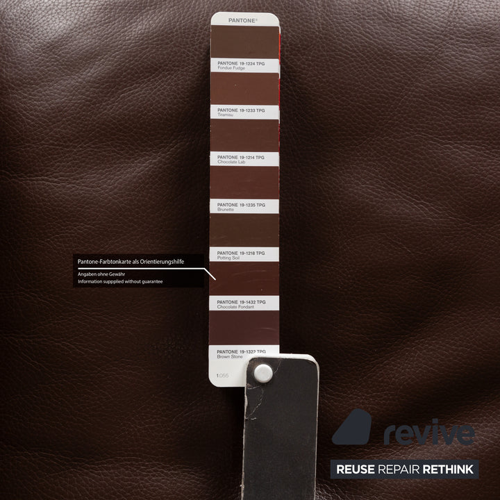 Fauteuil Bretz Moon en cuir marron